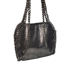 WOMENS Chain Embellished Mini Tote with Shoulder Strap